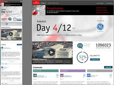 Debate Dashboard for Mobile and Dekstop dashboard debate desktop mobile responsive community the economist