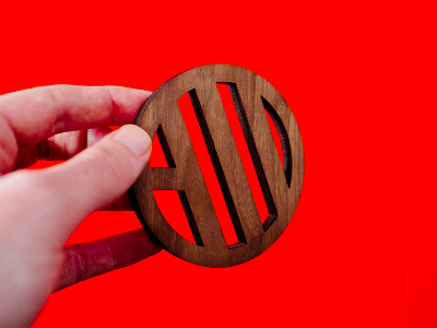 Wood Backed action backed laser logo logomark mtrl