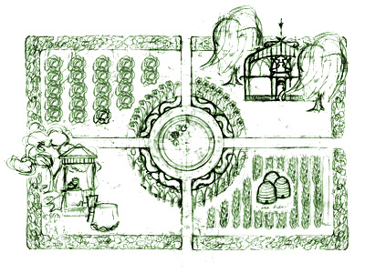 Garden Map Sketch cartography dana martin draftsmanship garden illustration imaginary kingdoms map map making mapmakers mapmaking