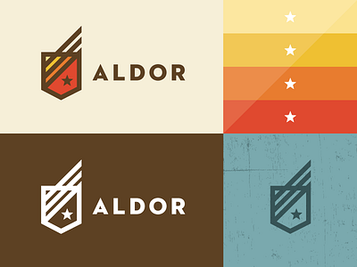 Aldor branding heisler identity logo logotype outdoor sean shield star strength