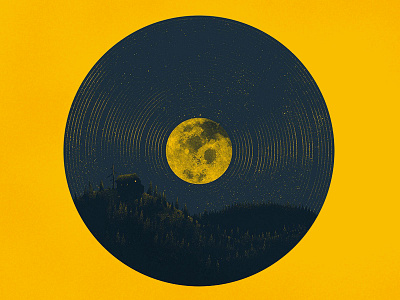 Night Time illustration music record
