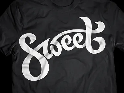 Sweet T-Shirt Logo Design black calligraphy design icon identity logo sweet t shirt typography