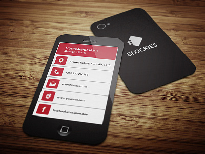 Smart Phone Business Card Template V.2 identity iphone mobile modern office official print professional smart phone technology