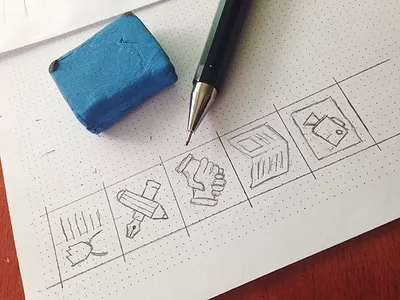 Personal web icon set drawing icon icons paper pencil set sketch web