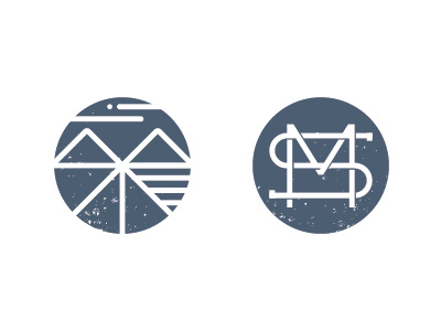 personal mark clouds m monogram mountains road s vector