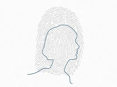 Maze Thumb Print Profile design illustration