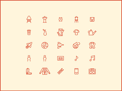 Chair ‘n’ Pear cassette chair clothespin focus lab icons mushroom pear rocket shrimp sink stroke water tower