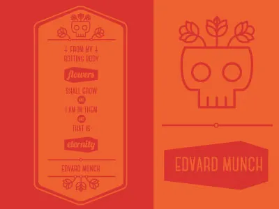 edvard munch coffin edvard flowers illustration munch skull typography
