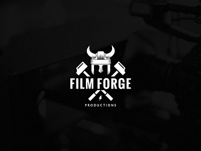 Film Forge Logo V3 film film forge forge hammer helmet identity logo production viking