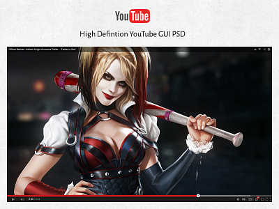 Youtube Player HD PSD download flat free freebie gui hd photoshop psd ui video web youtube