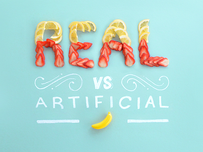 Food Type - Real chalk food type fresh fruit hand lettering illustrate lettering real strawberry type typography vs