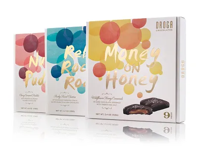 Droga Chocolates Packaging chocolate color confections food packaging sophisticated