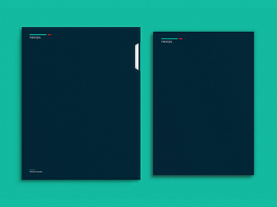 folder and letter set for Neosys Corporate ID corporate identity folder futurist id letter minimal minimalist set stationery