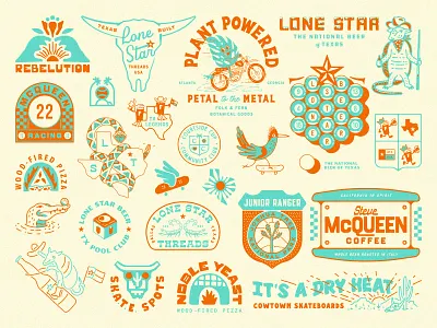 Best of 2024 - 2 of 3 arizona armadillo beer branding coffee desert illustration logo lone star long horn merch monogram new mexico pizza pool roadrunner skateboard southwestern texas western