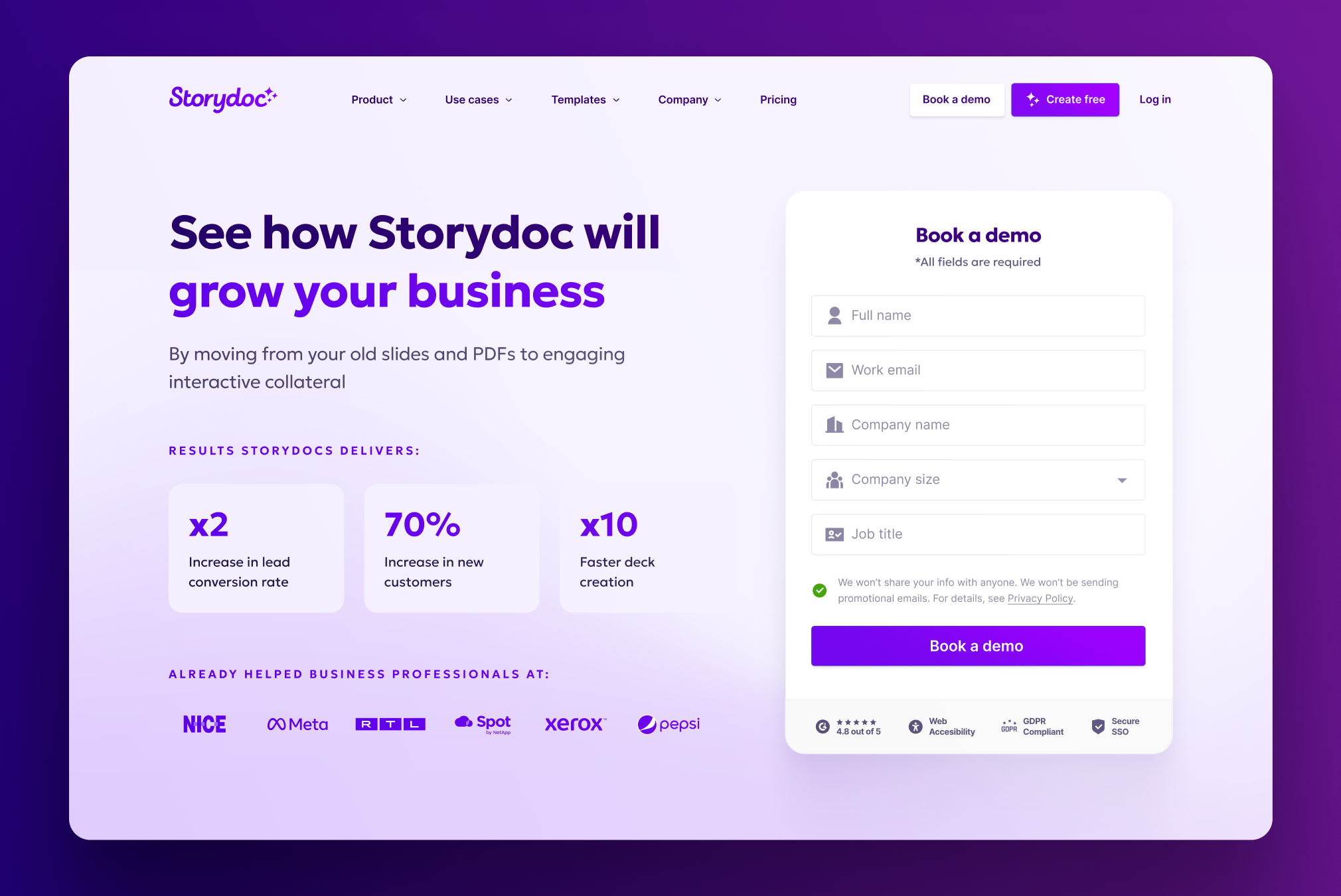 Book a demo page graphic design ui ux web design