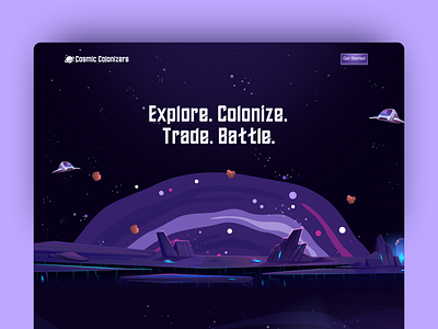 🟣 Cosmic Colonizers - NFT Landing Page Design tokenized assets ui