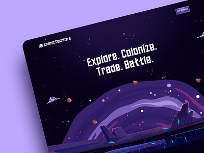 🟣 Cosmic Colonizers - NFT Landing Page Design tokenized assets ui