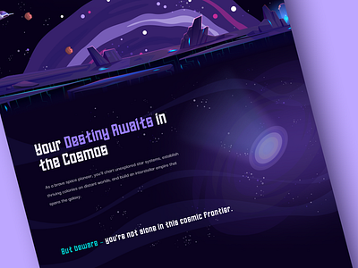 🟣 Cosmic Colonizers - NFT Landing Page Design tokenized assets ui