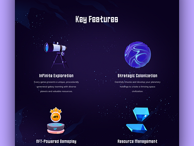 🟣 Cosmic Colonizers - NFT Landing Page Design tokenized assets ui