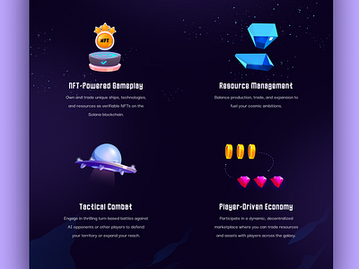 🟣 Cosmic Colonizers - NFT Landing Page Design tokenized assets ui