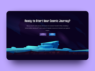 🟣 Cosmic Colonizers - NFT Landing Page Design tokenized assets ui