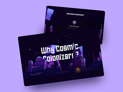 🟣 Cosmic Colonizers - NFT Landing Page Design tokenized assets ui