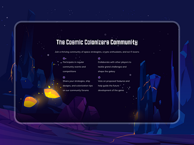 🟣 Cosmic Colonizers - NFT Landing Page Design tokenized assets ui