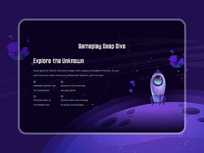 🟣 Cosmic Colonizers - NFT Landing Page Design tokenized assets ui