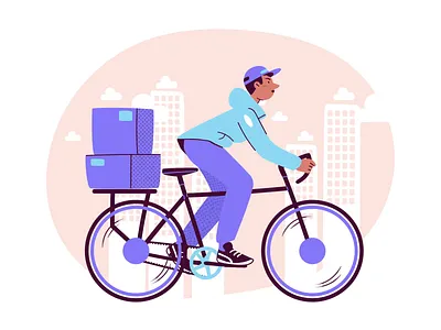 Fast Delivery 2d 2d animation after effects animation courier delivery design explainer food graphic design illustration motion graphics vector