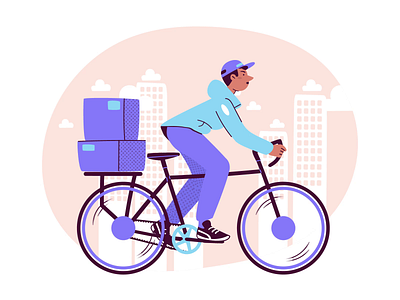 Fast Delivery 2d 2d animation after effects animation courier delivery design explainer food graphic design illustration motion graphics vector