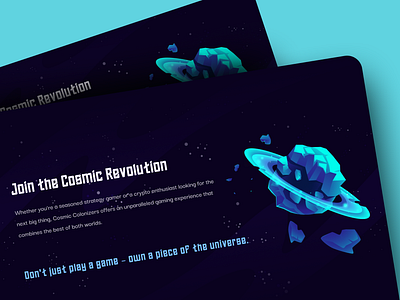 🟣 Cosmic Colonizers - NFT Landing Page Design tokenized assets ui