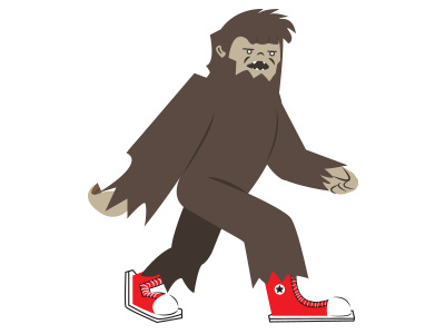 Squatch Illustration cartoon converse fun illustration sasquatch vector