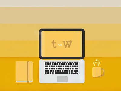 Blog v.s. Blog coffee mug digital illustration illustrator macbook moleskin tumblr wordpress