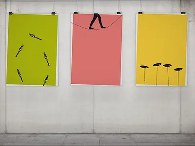 Social Poster bills circus clubs juggling plates poverty tightrope walker