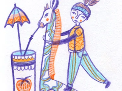 Giraffe child giraffe illustration