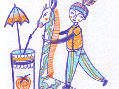 Giraffe child giraffe illustration