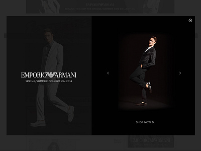 Emporio Armani Ad 2014 adcade advertising animation armani fashion html 5 interstitial minimal rich media slider