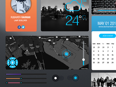 Ui Kit New York arrows freebie buttons freebie icons psd social media ui ux video