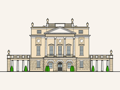 Holburne Museum bath flat holburne illustration illustrator linework museum shading vector