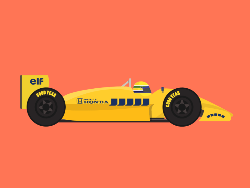 Camel Team Lotus Honda 1 animation color f1 formula gif illustration senna