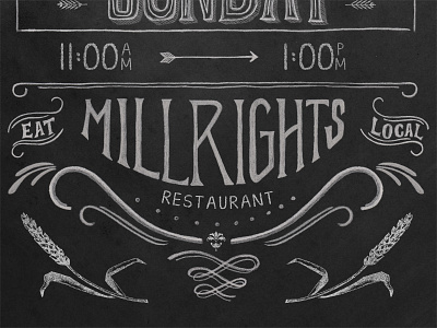 Digital Chalkboard Poster Close Up brunch chalkboard chalkboard art hand lettering handtype pencil restaurant wheat