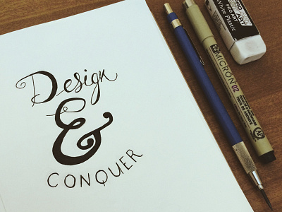 Design & Conquer design hand lettering inking lettering micron typography