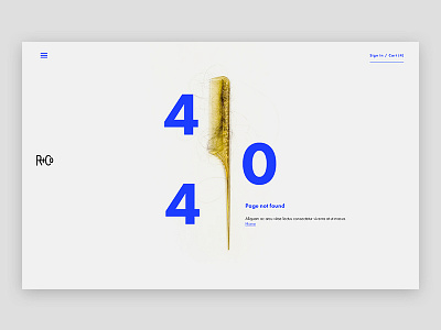 R+Co Error 404 blue desktop editorial error404 fashion haircare layout typography