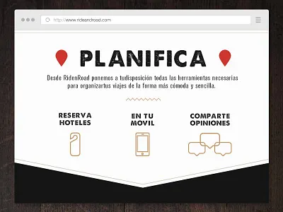 Ride and Road art direction motorcycle routes vintage web desing webapp