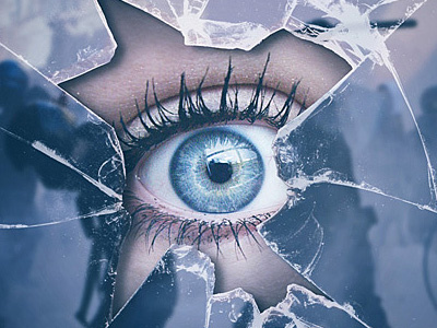 Scared eye artwork book book cover closeup cover eye photomanipulation