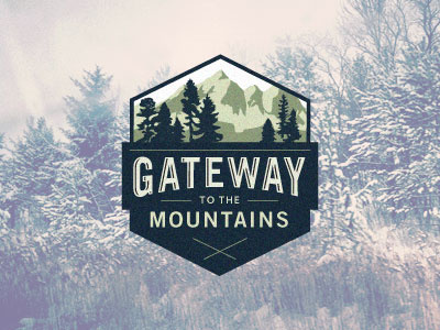 Gateway to the Mountains active adult community branding logo concept