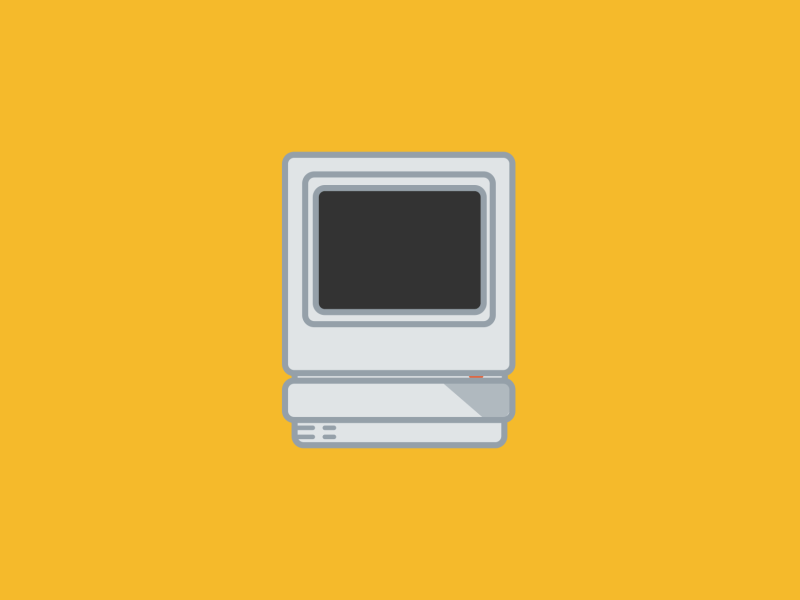 Retro computer animated computer gif illustration mac retro