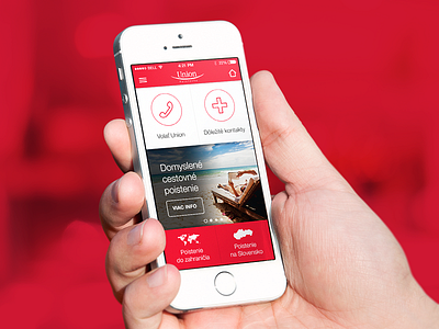 Union iOS App adobe fireworks app flat helvetica insurance ios ios7 mockuuups red union