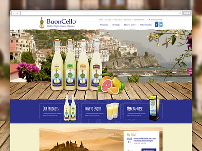 Buoncello adobe fireworks blue italian italy liqueur website