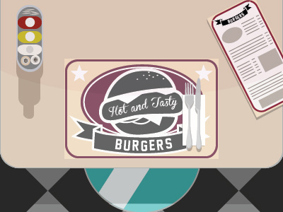 Burger Bar american bar burger flat illustration simple